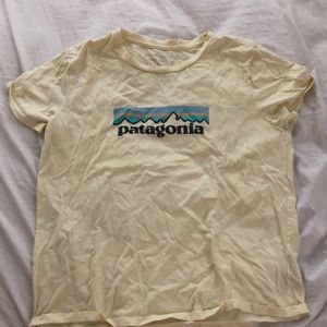 pastel yellow patagonia tee